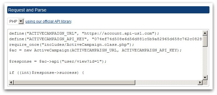 Screenshot of API Explorer