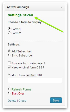 Screenshot of WordPress Widgets section