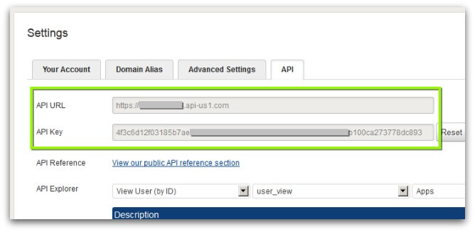 Screenshot of ActiveCampaign settings page