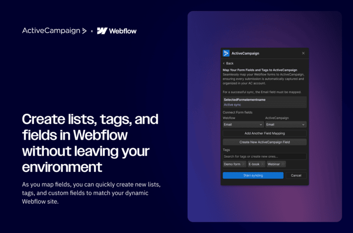 ActiveCampaign & Webflow
