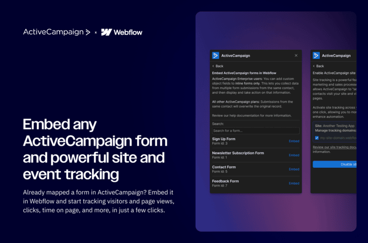 ActiveCampaign & Webflow