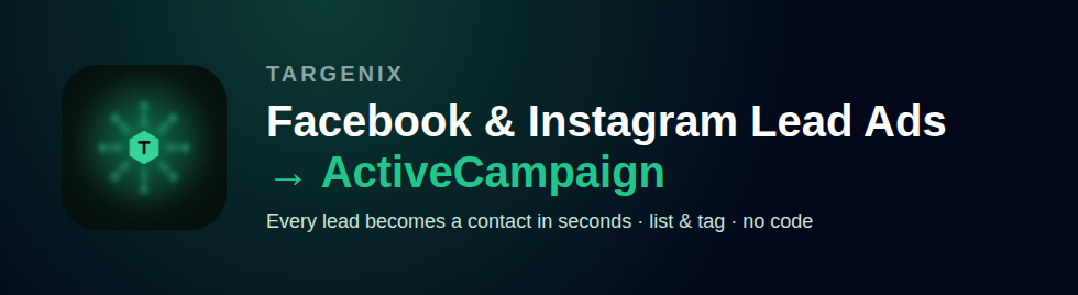 ActiveCampaign & Targenix – Facebook Lead Ads