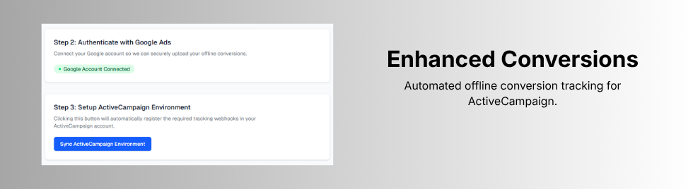 ActiveCampaign & Enhanced Conversion
