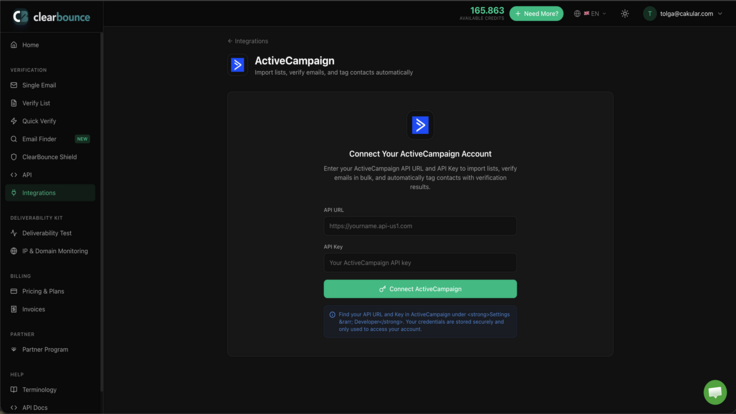 ActiveCampaign & ClearBounce Email Verification