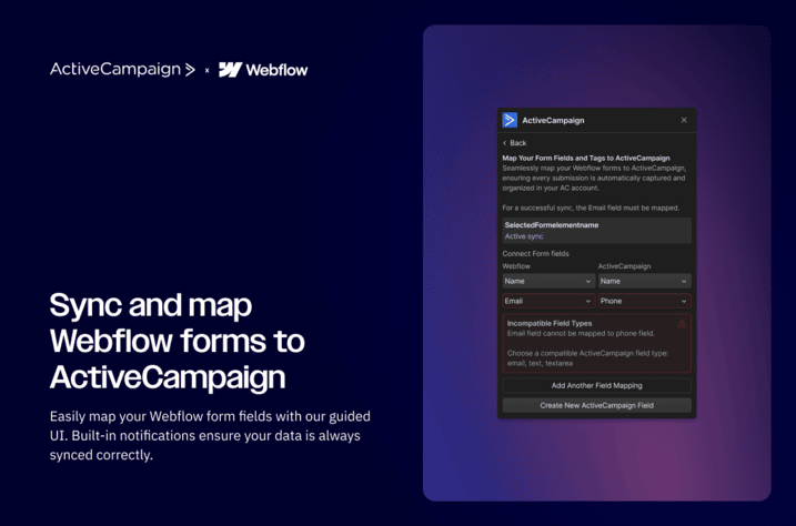 ActiveCampaign & Webflow