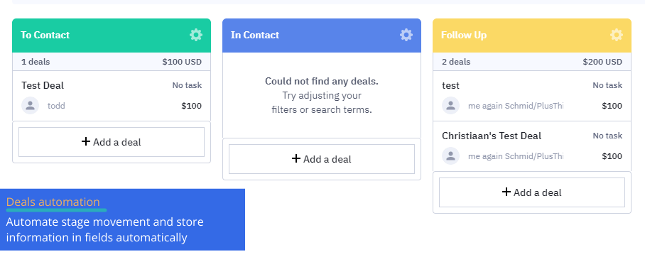 Automation of deals