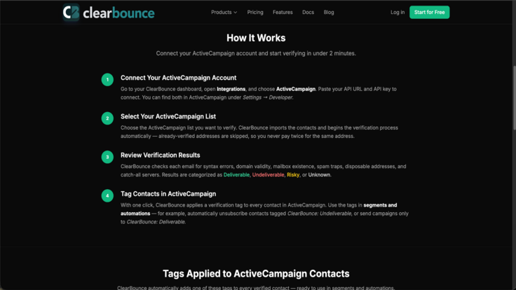 ActiveCampaign & ClearBounce Email Verification
